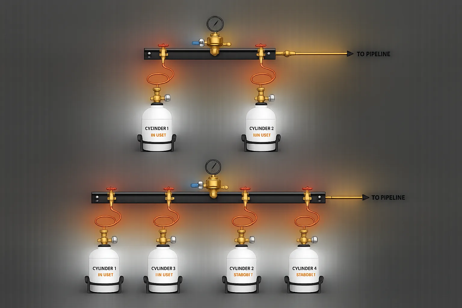 Gas supply manifold system Daigram