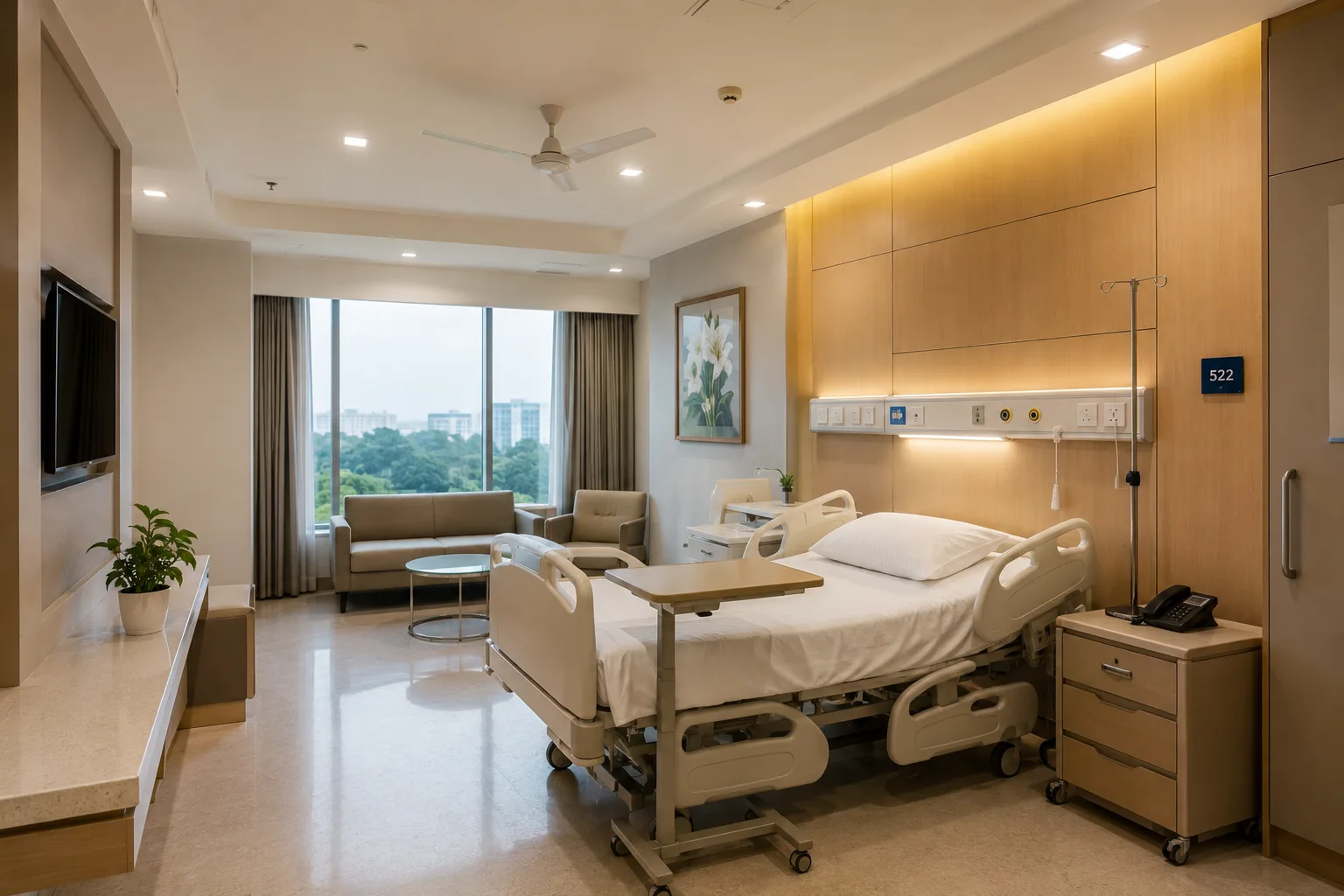 Modern hospital room