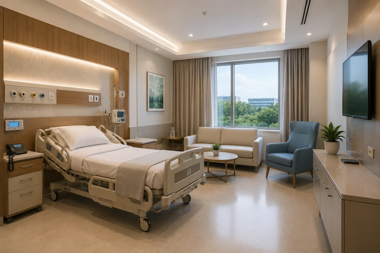 Modern Private Hospital Room interior design